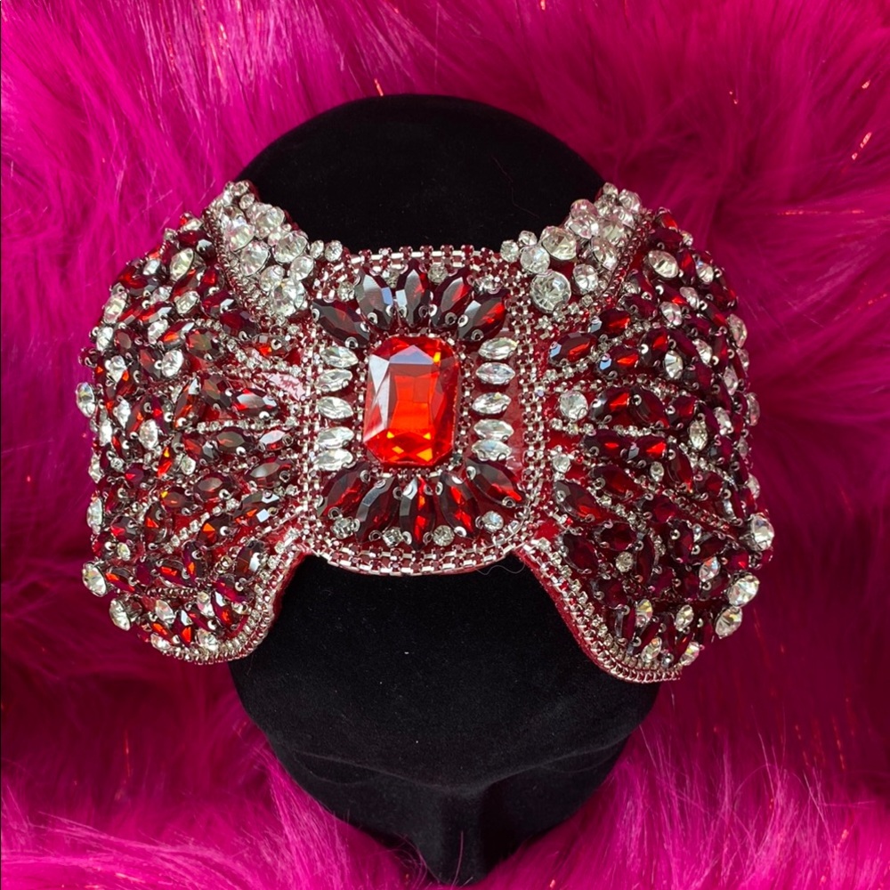 Ruby Royale Crystal-Covered Velvet Headband